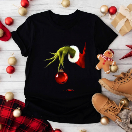 Tricouri X-mas - Tricou Dama Negru Green Hand