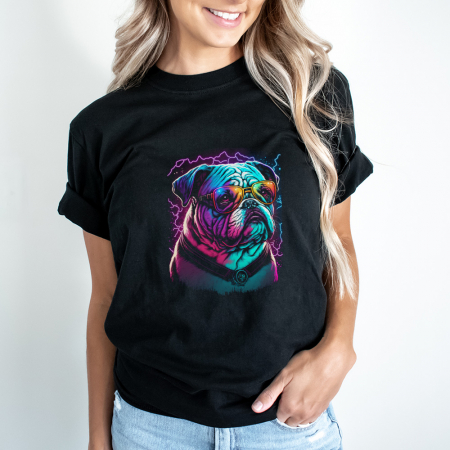 Femei - Tricou Dama Negru Retrowave