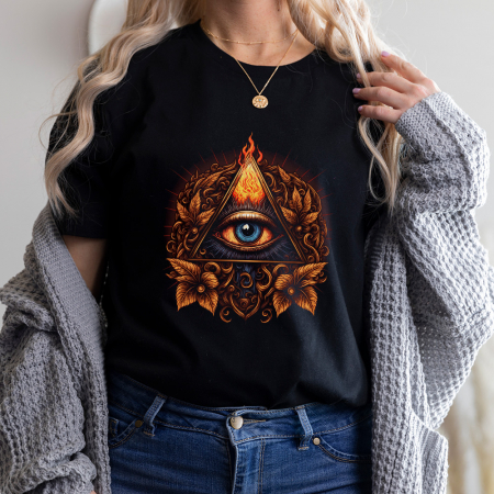 Tricouri Abstract - Tricou Dama Negru Illuminati
