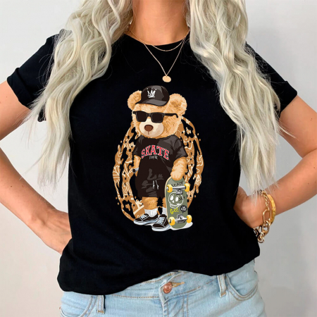 Tricouri Teddy - Tricou Dama Negru King of skate