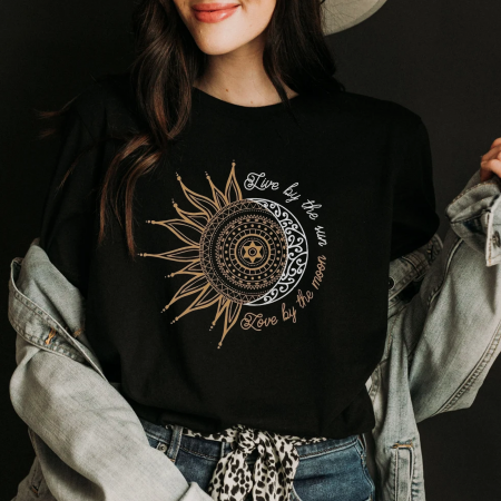 Tricouri Moon - Tricou Dama Negru Live By The Sun