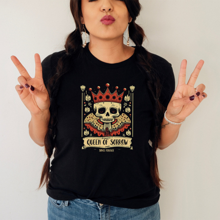 Tricouri Tattoo - Tricou Dama Negru Queen