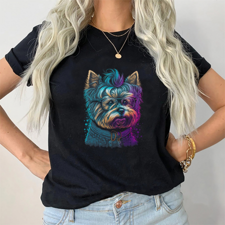 Femei - Tricou Dama Negru Retrowave