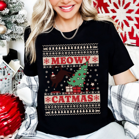 Tricouri X-mas - Tricou Dama Negru Catmas