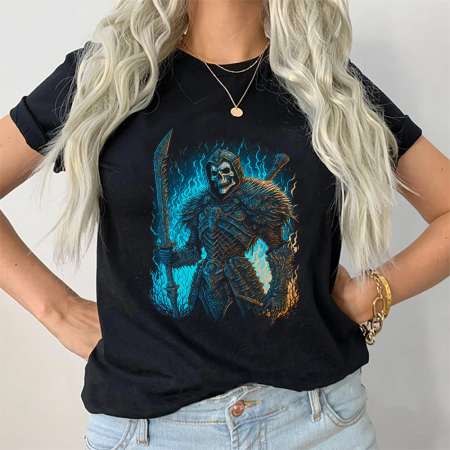 Tricouri Skull - Tricou Dama Negru Death Warrior