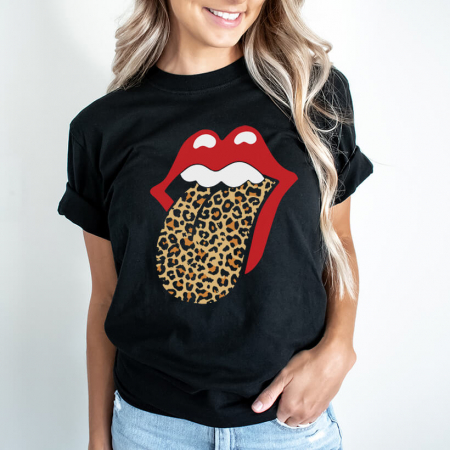Tricouri Lips - Tricou Dama Negru Wild Rock
