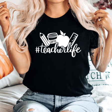 Femei - Tricou Dama Negru Teacher Life