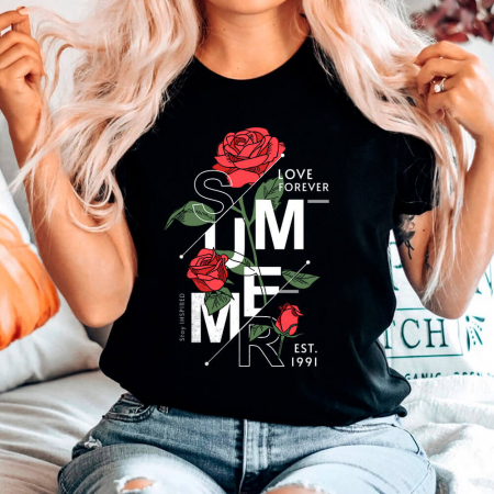 Femei - Tricou Dama Negru Stay inspired
