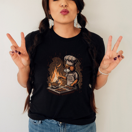 Femei - Tricou Dama Negru Hot Dog