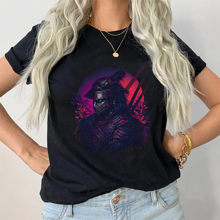 Tricouri Japanese - Tricou Dama Negru Samurai
