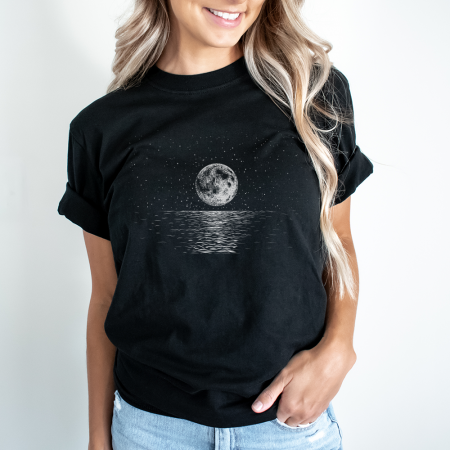 Femei - Tricou Dama Negru Sea Moon