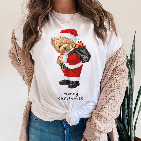 Tricouri X-mas - Tricou Dama Teddy Santa