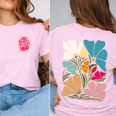 Tricouri Retro - Tricou Dama Roz Be kind to your mind