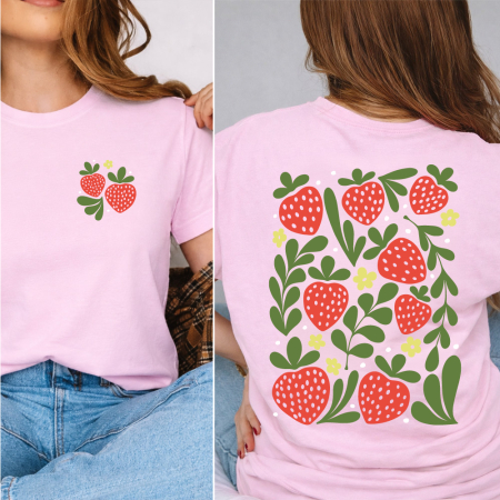 Tricouri Retro - Tricou Dama Roz Strawberry blush