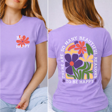 Tricouri Retro - Tricou Dama Lila Choose to be happy