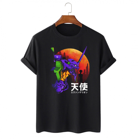 Tricouri Anime - Tricou Unisex Negru Evangelion