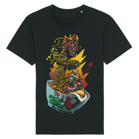 Tricouri Japoneze - Tricou Unisex Negru Death By Ramen