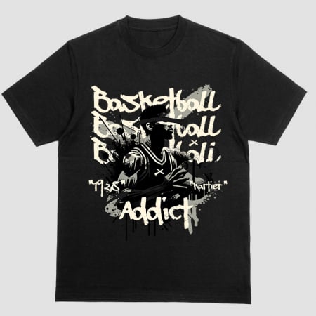 Tricouri Sport - Tricou Unisex Negru Basketball Addict