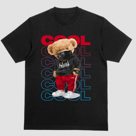 Barbati - Tricou Unisex Negru Cool bear