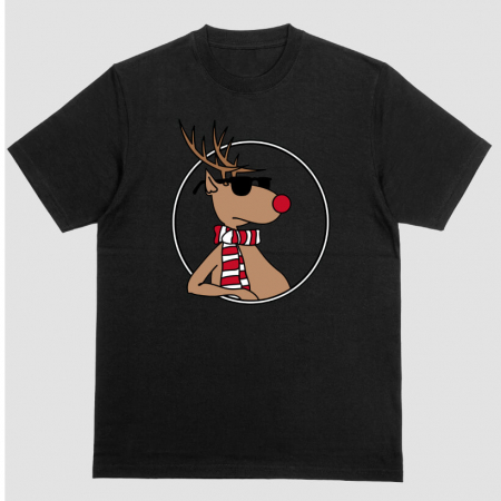 Tricouri X-mas - Tricou Unisex Negru Cool Rudolf