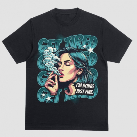 Barbati - Tricou Unisex Negru Get Tired