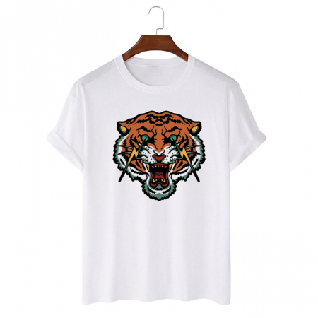 Tricouri Animale - Tricou Unisex Alb Flash Tiger