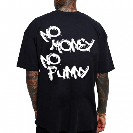 Tricouri Oversize - Tricou Negru Oversize No Money
