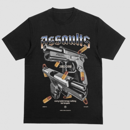 Barbati - Tricou Unisex Negru Gun Assaults