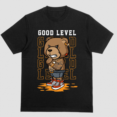 Tricouri Animale - Tricou Unisex Negru Good Level Bear
