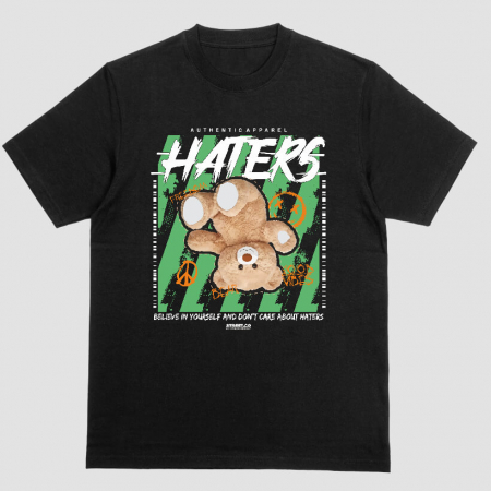 Tricouri Teddy - Tricou Unisex Negru Haters