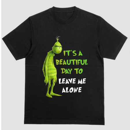 Tricouri X-mas - Tricou Unisex Negru Leave Me Alone