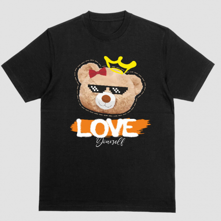 Tricouri Teddy - Tricou Unisex Negru Love Yourself