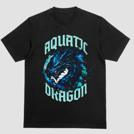 Barbati - Tricou Unisex Negru Aquatic Dragon
