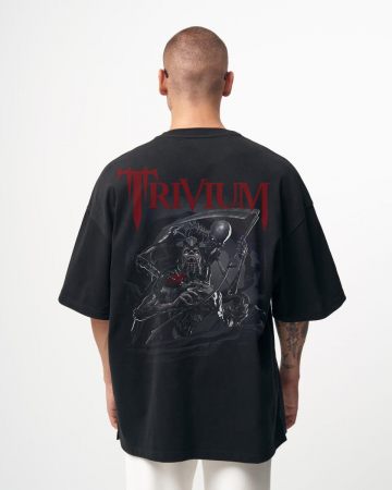 Rock - Tricou Negru Oversize Agony