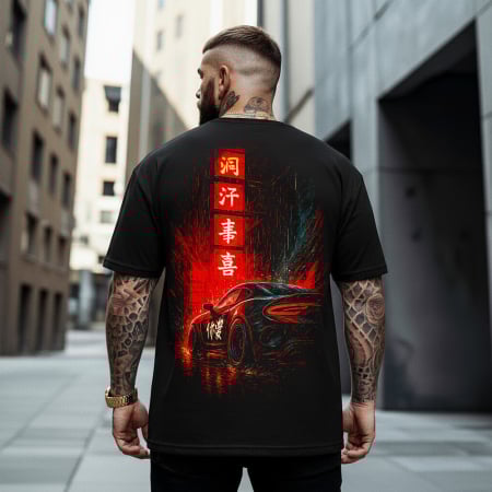 Rap/Hip-Hop - Tricou Negru Oversize Charger