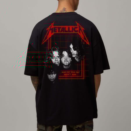 Rock - Tricou Negru Oversize Bang That Head That Doesn't Bang