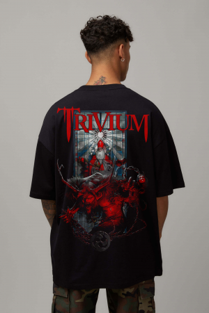 Rock - Tricou Negru Oversize Chaos Reign