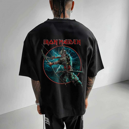 Tricouri Oversize - Tricou Negru Oversize Iron Maiden