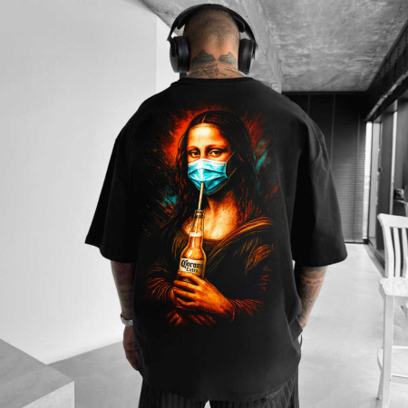 Rap/Hip-Hop - Tricou Negru Oversize Corona Lisa