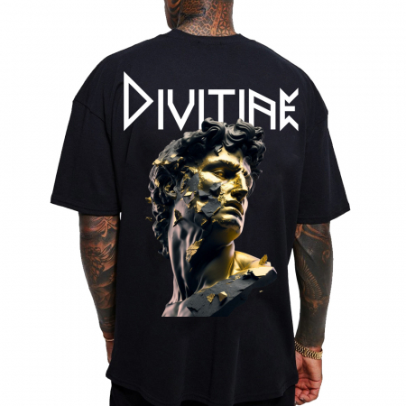 Barbati - Tricou Negru Oversize Divitiae