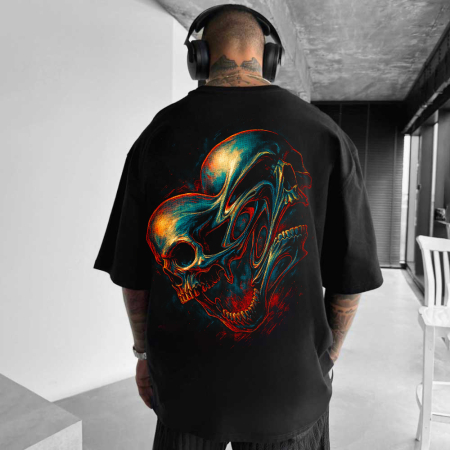 Rap/Hip-Hop - Tricou Negru Oversize Greek Muses