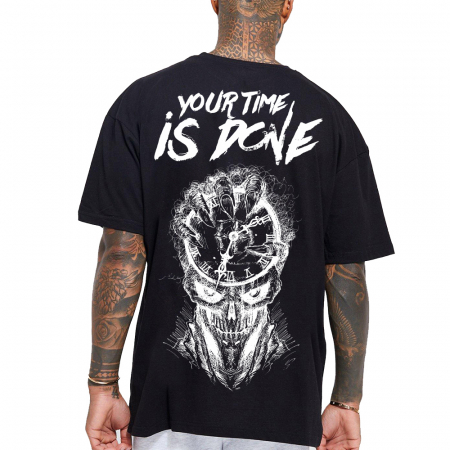Barbati - Tricou Negru Oversize Your Time Is Done