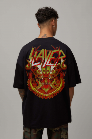 Rock - Tricou Negru Oversize Munkie Strike
