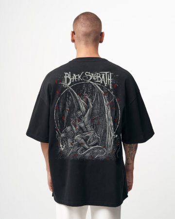 Rock - Tricou Negru Oversize Fallen Angel