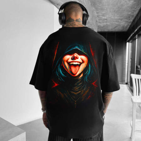 Rock - Tricou Negru Oversize Holy-S