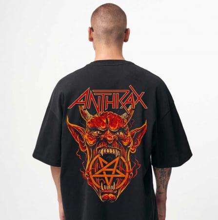 Rock - Tricou Negru Oversize Anthrax