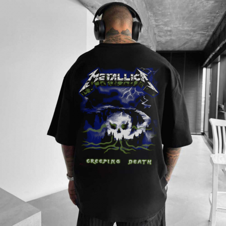 Rock - Tricou Negru Oversize Creeping Death