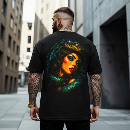 Rap/Hip-Hop - Tricou Negru Oversize Shahmaran