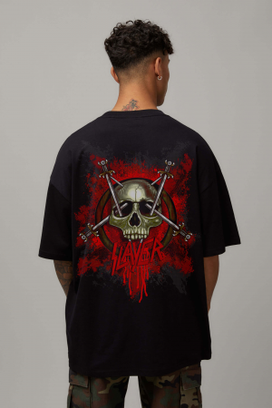 Rock - Tricou Negru Oversize I See Swords