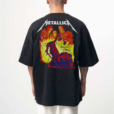 Rock - Tricou Negru Oversize Justice For All